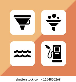 pollution icon. 4 pollution set with filter, fuel and ocean vector icons for web and mobile app