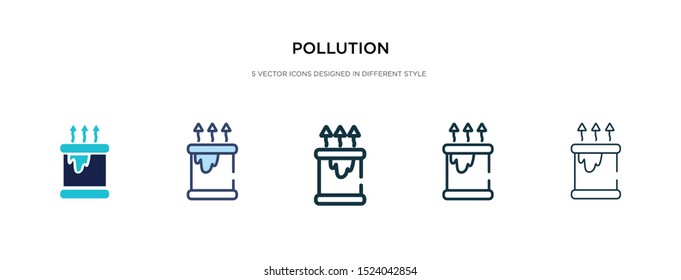 pollution icon in different style vector illustration. two colored and black pollution vector icons designed in filled, outline, line and stroke style can be used for web, mobile, ui