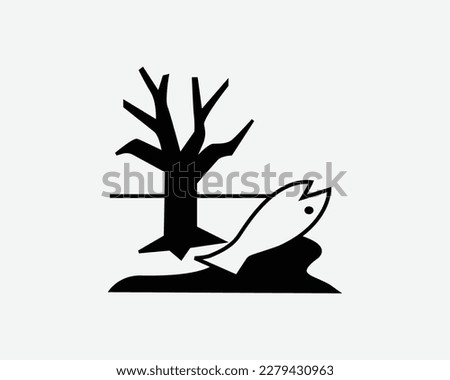 Pollution Icon Environmental Pollute Disaster Destruction Death Vector Black White Silhouette Symbol Sign Graphic Clipart Artwork Illustration Pictogram