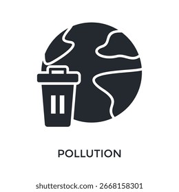 Pollution Icon Glyph Style. Vector Illustration For Graphic Design