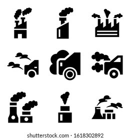 pollution icon isolated sign symbol vector illustration - Collection of high quality black style vector icons
