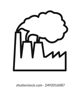 pollution icon linear graphics set vector