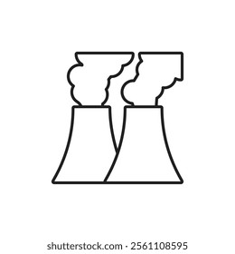 Pollution icon Outline vector line symbol