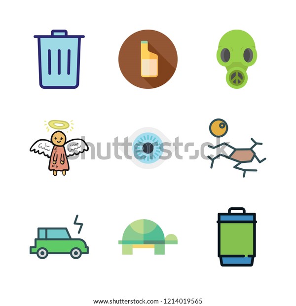 pollution icon set. vector set about\
visibility, drought, oils and angel icons\
set.
