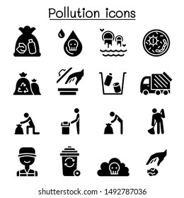 Pollution icon set vector illustration graphic design