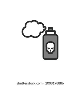 icono de contaminación, set, vector, ilustración contorno arte para contaminación. 