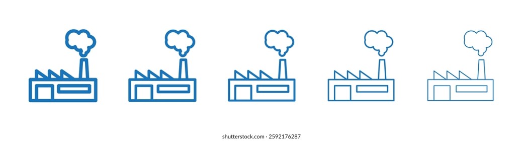 Pollution icon Symbol collection thin outline set