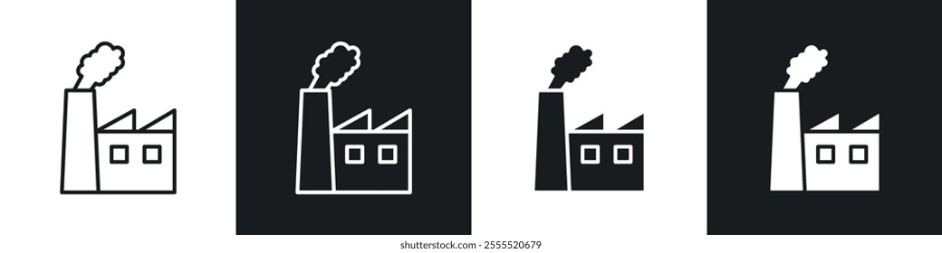 Pollution icon vector collection in black and white.