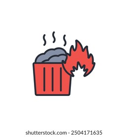 pollution icon. vector.Editable stroke.linear style sign for use web design,logo.Symbol illustration.