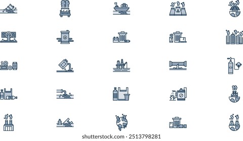 Pollution icons High-Quality Vector Icons Collection with Editable Stroke. Ideal for Professional and Creative Projects.