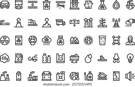 Pollution icons High-Quality Vector Icons Collection with Editable Stroke. Ideal for Professional and Creative Projects.