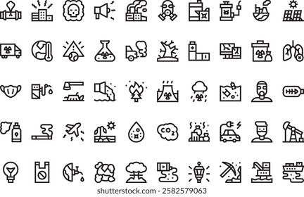 Pollution icons High-Quality Vector Icons Collection with Editable Stroke. Ideal for Professional and Creative Projects