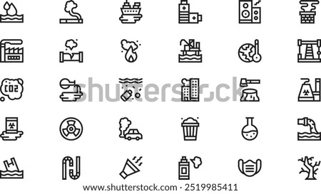 Pollution icons High-Quality Vector Icons Collection with Editable Stroke. Ideal for Professional and Creative Projects.