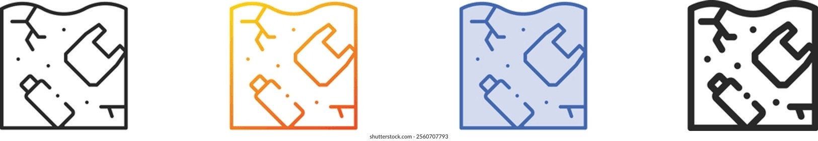 pollution icon.Thin Linear, Gradient, Blue Stroke and bold Style Design Isolated On White Background