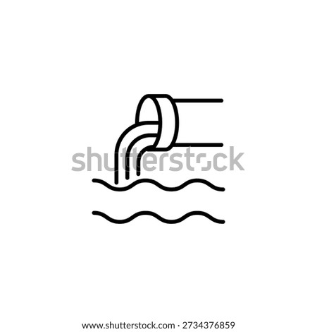 Pollution Industrial Pipe Pouring Liquid Waste Into Water Outline Icon Clean