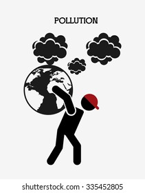 pollution from industry design, vector illustration eps10 graphic 