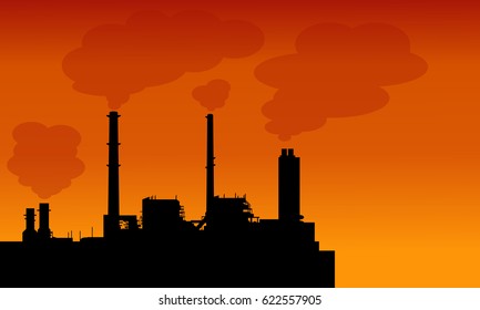 Pollution industry make bad environment landscape