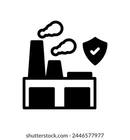 Pollution Insurance icon in vector. Logotype
