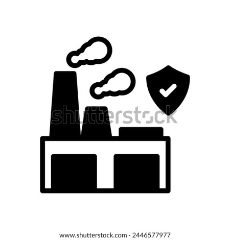 Pollution Insurance icon in vector. Logotype
