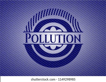 Pollution jean or denim emblem or badge background