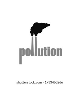 logotipo de contaminación aislado de fondo blanco, logotipo creativo sobre la contaminación atmosférica


