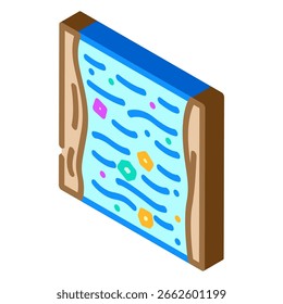 pollution microplastics river isometric icon vector. pollution microplastics river sign. isolated symbol illustration