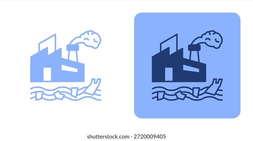 Contaminación mixta Color de dos tonos e ilustración de icono de fondo contrastante