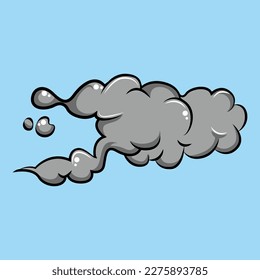 pollution motorbike smoke vector on blue backgorund