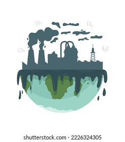 Pollution of nature and ecology. Modern problem. 