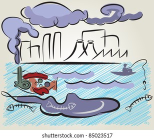 Cartoon Polluted Water Images, Stock Photos & Vectors | Shutterstock