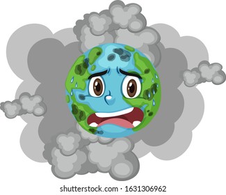 Pollution On Earth Smoke Background Illustration Stock Vector (Royalty ...