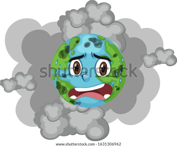 Pollution On Earth Smoke Background Illustration Stock Vector (Royalty ...