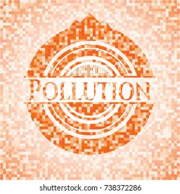 Pollution orange mosaic emblem