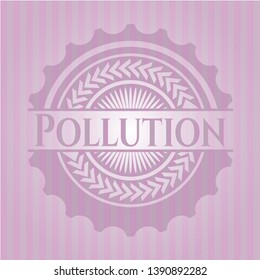 Pollution pink emblem. Vintage. Vector Illustration. Detailed.