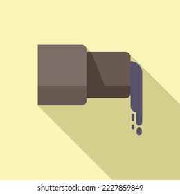 Pollution pipe icon flat vector. Global disaster. Warming effect