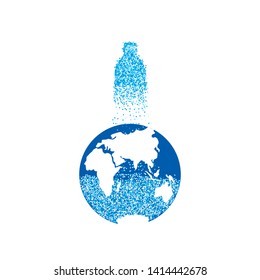 Pollution of the planet with plastic waste concept.