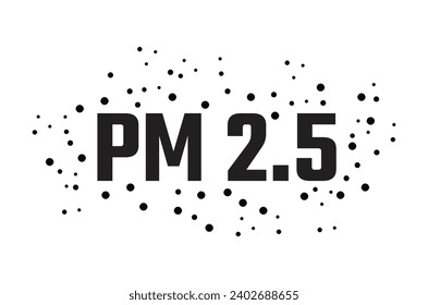 Icono de Contaminación PM2.5, Polvo en el aire, concepto de seguridad, Ilustración vectorial.