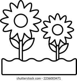 Pollution prevention elements concept, Sunflower plant fields vector icon design, Environmental pollution symbol, Chemical Biological contamination sign, Pollutants stock illustration 