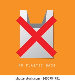 Pollution problem concept.Say no to plastic bags and use ecology Bags.