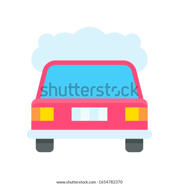 pollution related car with pollution smock vector\
in flat style