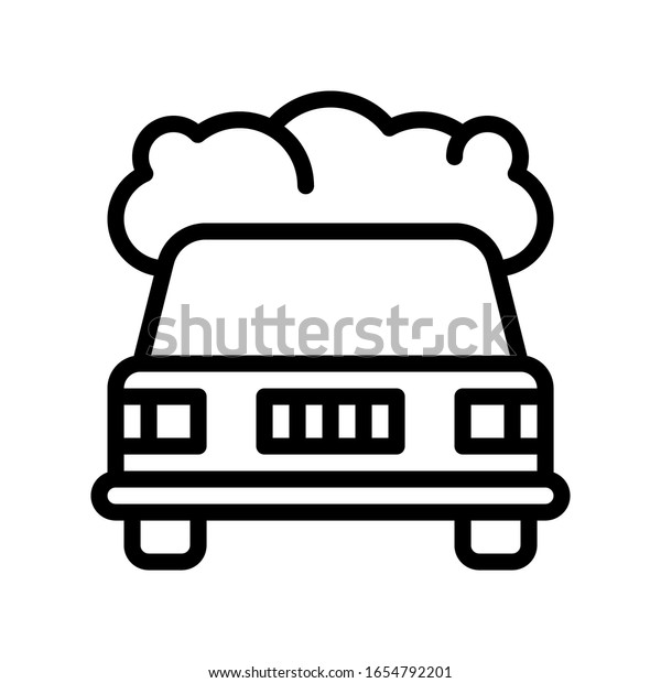 pollution related car with pollution smock vector
in lineal style