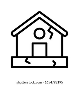 pollution related damage house or real estate vector in lineal style