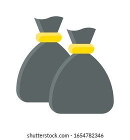 pollution related sacks full with garbage vector in flat style