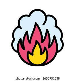 pollution related smock spread from fire or bonfire vector with editable stroke
