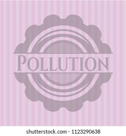 Pollution retro pink emblem