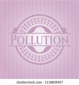 Pollution retro style pink emblem