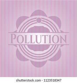 Pollution retro style pink emblem