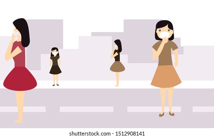 Pollution scene in city background
