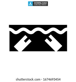 Icono del mar de contaminación o logotipo símbolo de señalización aislado Ilustración vectorial de estilo negro de alta calidad iconos vectoriales
