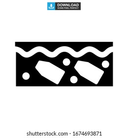 Icono del mar de contaminación o logotipo símbolo de señalización aislado Ilustración vectorial de estilo negro de alta calidad iconos vectoriales
